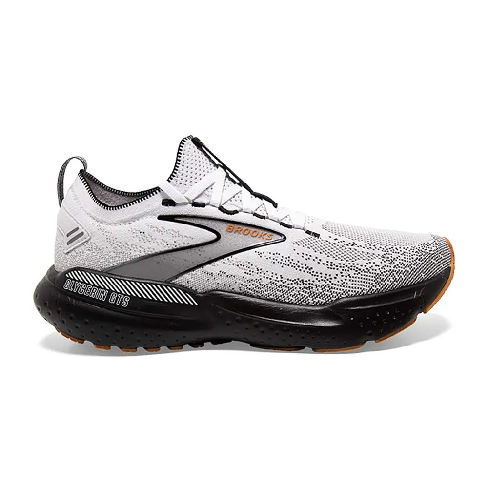 Men's Glycerin StealthFit GTS 21 Running Shoe - White/Grey/Black - Regular (D)