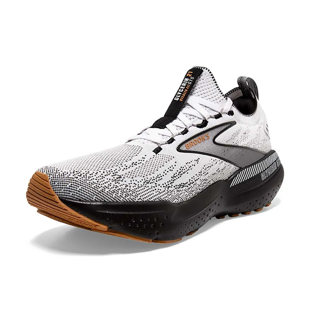Men's Glycerin StealthFit GTS 21 Running Shoe - White/Grey/Black - Regular (D)