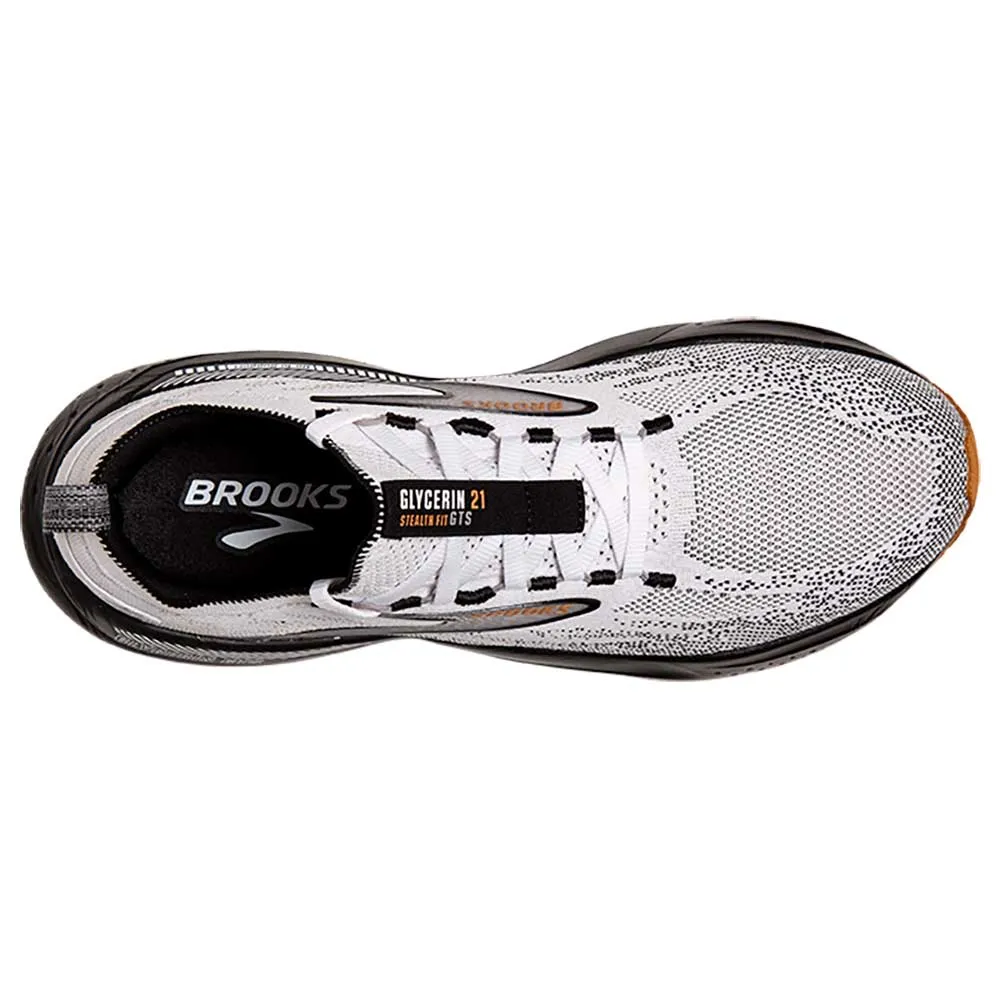 Men's Glycerin StealthFit GTS 21 Running Shoe - White/Grey/Black - Regular (D)